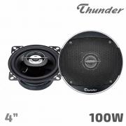 Авто Говорители 4" THUNDER TCS-4019 Трилентови, в комплект с решетки и кабели за монтаж, 2 броя, 4 Ohm, 100W